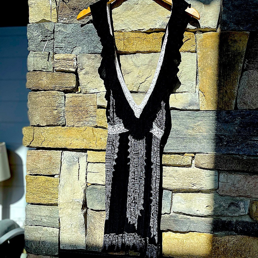 Raga Black and White Peasant Dress